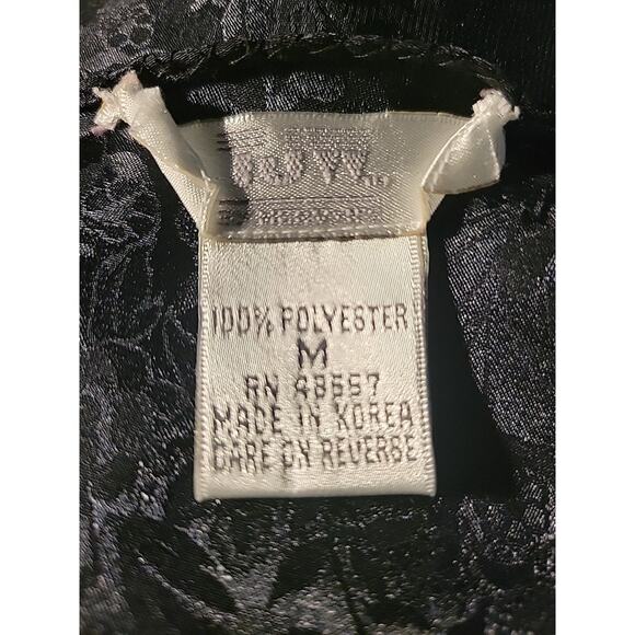 Vintage Black Jacquard Slip‎ Dress 90s Witchy Whimsigoth Party Lingerie Size M - Picture 4 of 8